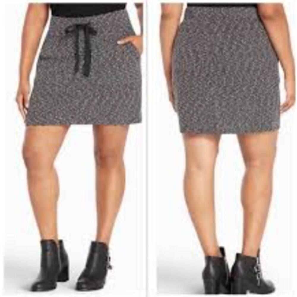Torrid Gray‎ Pocket Pull-On Drawstring Waist Knit Mini Skirt Women's Size 2